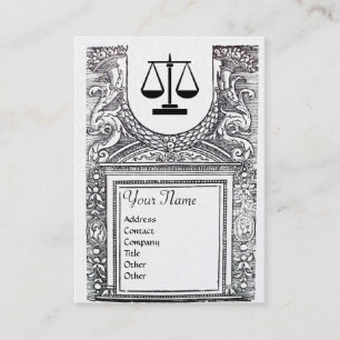 LEGAL OFFICE,ATTORNEY Monogram,Black White Pearl Business Card
