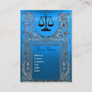 LEGAL OFFICE, ATTORNEY Monogram blue Business Card