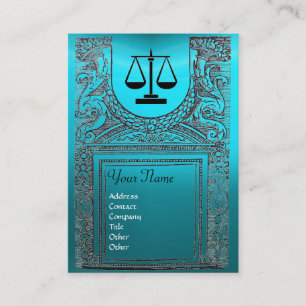 LEGAL OFFICE, ATTORNEY Monogram blue Business Card
