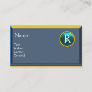 LEGAL OFFICE, ATTORNEY Monogram blue sapphire Business Card