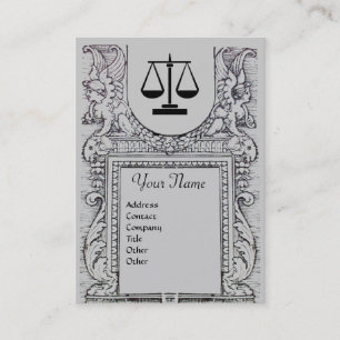 LEGAL OFFICE, ATTORNEY Monogram, grey Business Card