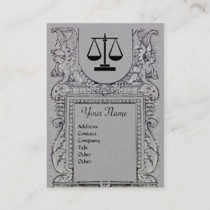 LEGAL OFFICE, ATTORNEY Monogram Grey Paper Business Card