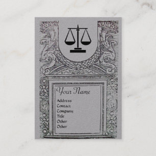 LEGAL OFFICE,ATTORNEY Monogram Grey Paper Business Card