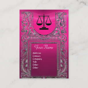 LEGAL OFFICE, ATTORNEY Monogram ,pink Business Card