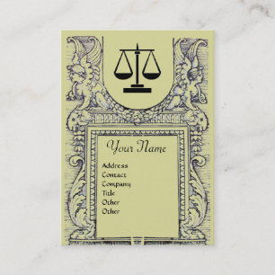 LEGAL OFFICE, ATTORNEY Monogram,yellow Business Card