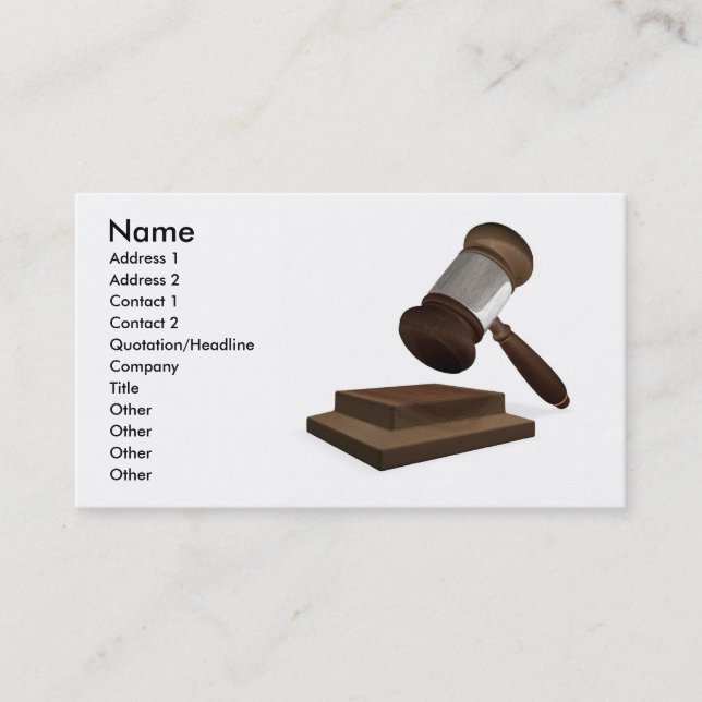 Legal or auction business card (Front)