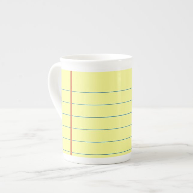 Legal Pad Pattern Bone China Mug (Front Left)