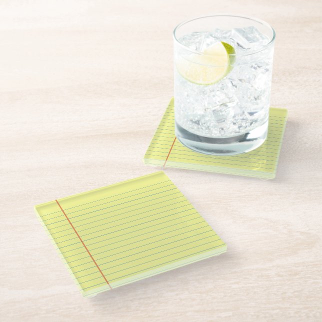 Legal Pad Pattern Glass Coaster (Angled)