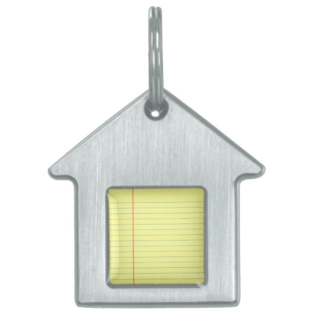 Legal Pad Pattern Pet Name Tag (Front)