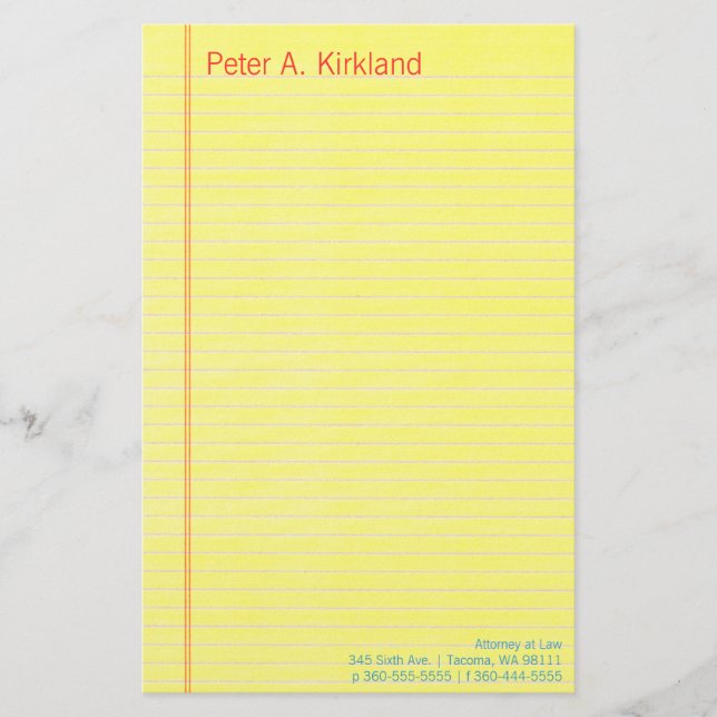 Legal Pad Stationery (Front)