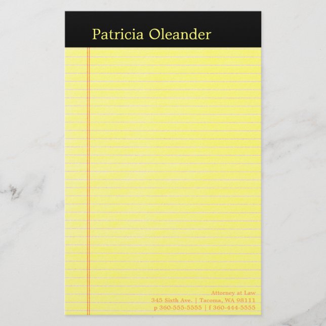 Legal Pad Stationery (Front)