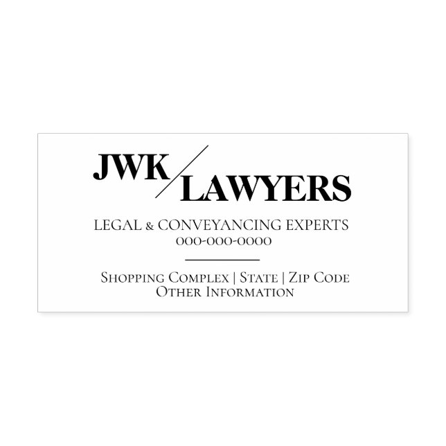 Legal profession monogram lawyers address self-inking stamp (Design)