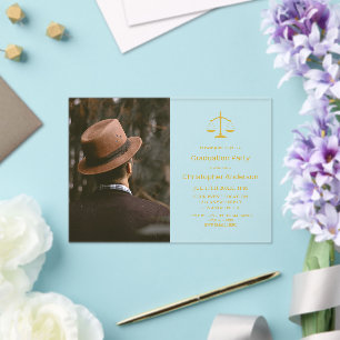 Legal Professional Graduation Party Acrylic Invitations