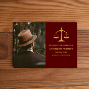 Legal Professional Graduation Party Thank You Card