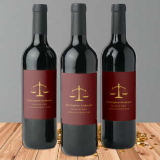 Legal Professional Graduation Party Wine Label