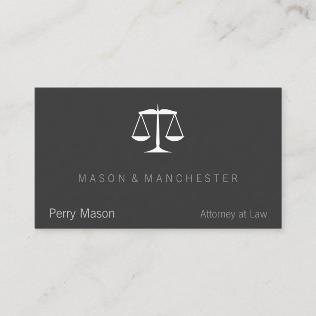 Legal Scales of Justice Attorney Business Card (Front)