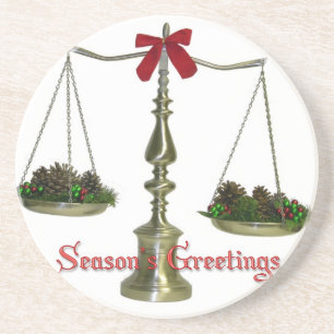 Legal Scales Season's Greetings Coasters