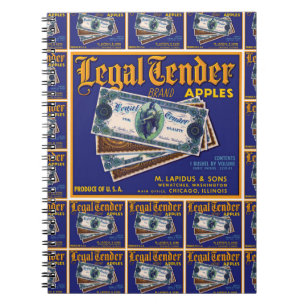 Legal Tender Apples multi print Notebook