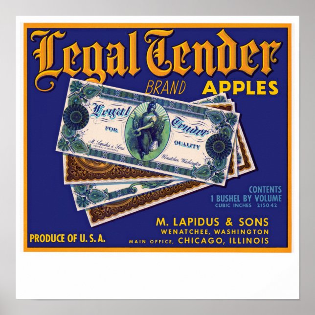 Legal Tender Apples Poster (Front)