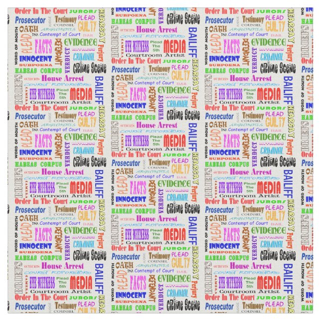 Legal Word Collage Design Fabric Material (Close Up)