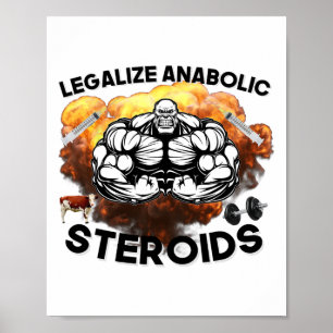 Legalise Anabolic Steroids Funny Gym Bodybuilding  Poster
