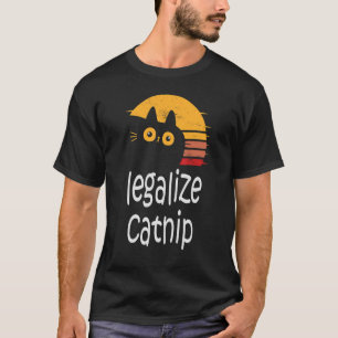 Legalise Catnip Cat Vintage Retro Feel T-Shirt