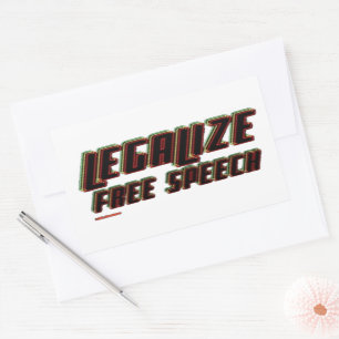 LEGALIZE FREE SPEECH RECTANGULAR STICKER