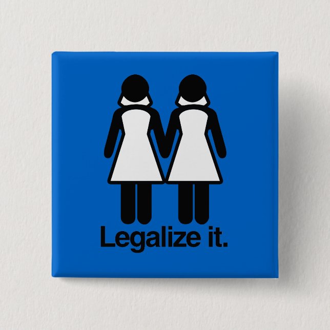 LEGALIZE LESBIAN WEDDINGS 15 CM SQUARE BADGE (Front)