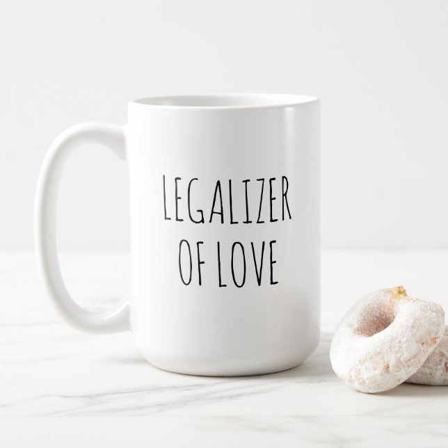 Legalizer Of Love Wedding Officiant Justice Peace  Coffee Mug (With Donut)
