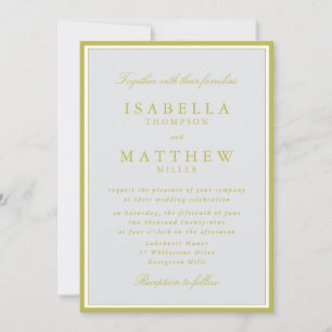 legant Citrus Green Framed Wedding Invitation
