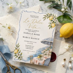 legant Italian Lemon Coastal  Invitation