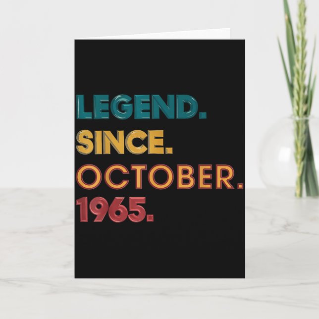 Legend 1965 60th Birthday For Men Women 60 Year Ol Card (Front)