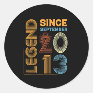 Legend 2013 12th Birthday Gifts For Boy Girl 12 Ye Classic Round Sticker