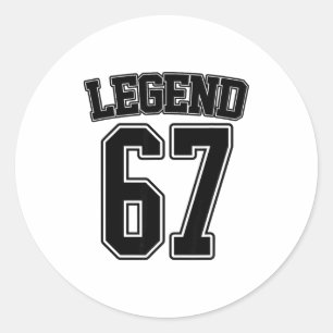 Legend 67 Six Seven Srts Number Varsity Team 67th  Classic Round Sticker
