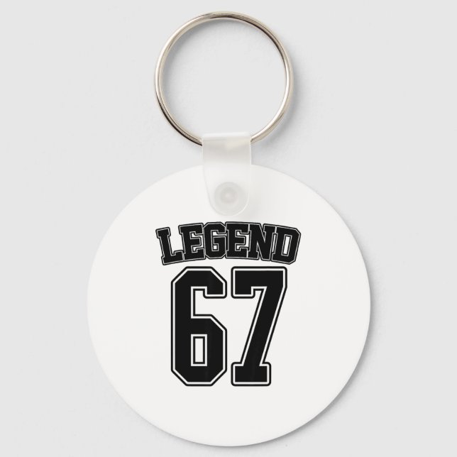 Legend 67 Six Seven Srts Number Varsity Team 67th  Key Ring (Front)
