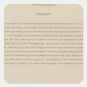 Legend Atlas to the Geology Of The Aspen District Square Sticker