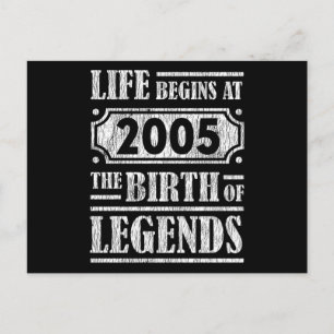 Legend Born in 2005 Retro Vintage Birthday Gift Postcard