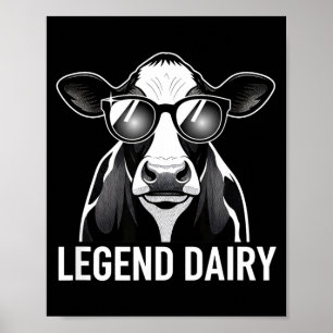 Legend Dairy, Cool Cow With Sungles  Poster
