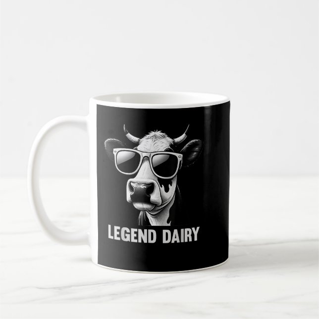 Legend Dairy Funny Farmer Cow Farmer Pun Graphic Coffee Mug (Left)