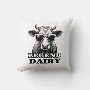 Legend Dairy Funny Farmer Cow Farmer Pun Graphic T Cushion