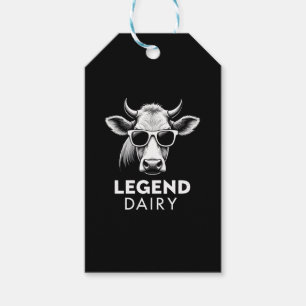 Legend Dairy Funny Farmer Cow Farmer Pun Graphic T Gift Tags