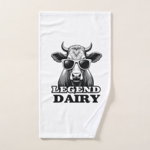 Legend Dairy Funny Farmer Cow Farmer Pun Graphic T Hand Towel