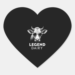 Legend Dairy Funny Farmer Cow Farmer Pun Graphic T Heart Sticker