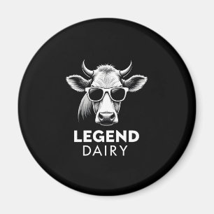 Legend Dairy Funny Farmer Cow Farmer Pun Graphic T Magnet