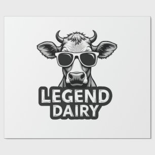 Legend Dairy Funny Farmer Cow Farmer Pun Graphic T Wrapping Paper