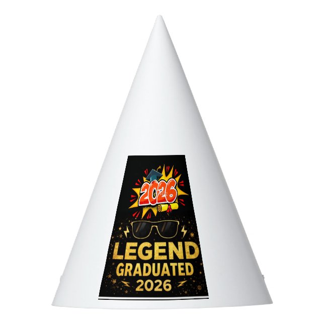 Legend Graduated 2026 Funny Graduation Design | Co Party Hat (Front)