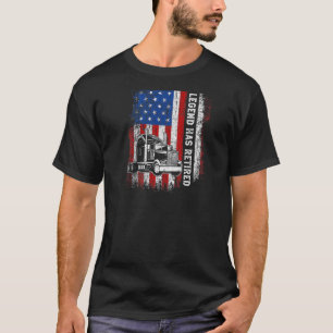 Legend Has Retired Truck Driver American Flag Desi T-Shirt