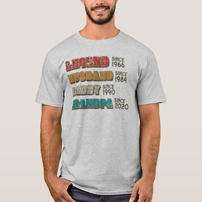  Legend Husband Daddy Grandpa Customised  T-Shirt (Front)