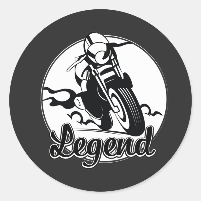 Legend Motorcycle T-Shirt Classic Round Sticker (Front)
