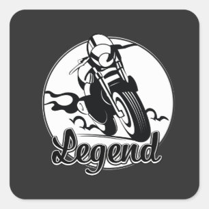 Legend Motorcycle T-Shirt Square Sticker